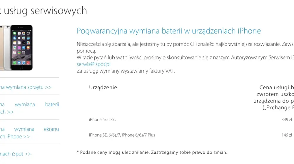 Wymiana baterii w iSpot - Ile kosztuje i jak długo trwa naprawa?